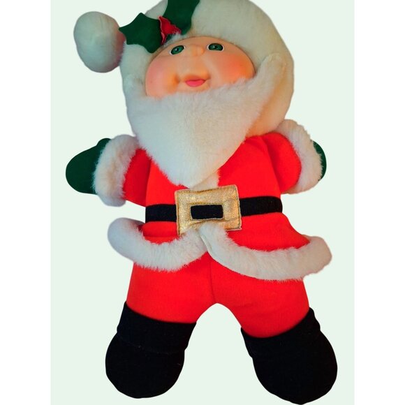 2 Different Vintage Cabbage Patch 1992  Santa Claus Plush Dolls Red White - Picture 2 of 7